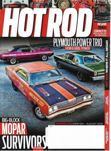 HOT ROD 2020 AUG - MOPAR SURVIVORS, PLYMOUTH TRIO, '60 CORVETTE, EL CAMINO